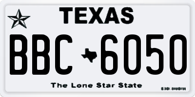 TX license plate BBC6050