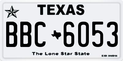 TX license plate BBC6053