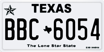 TX license plate BBC6054