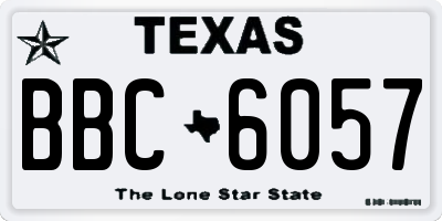 TX license plate BBC6057