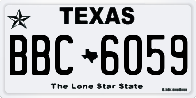 TX license plate BBC6059