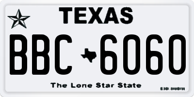 TX license plate BBC6060