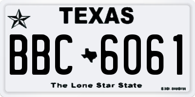 TX license plate BBC6061