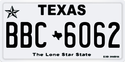 TX license plate BBC6062