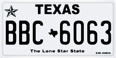 TX license plate BBC6063