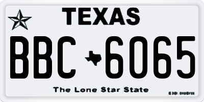 TX license plate BBC6065