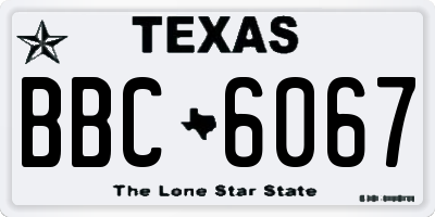 TX license plate BBC6067