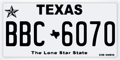 TX license plate BBC6070