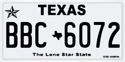 TX license plate BBC6072