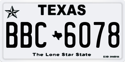 TX license plate BBC6078