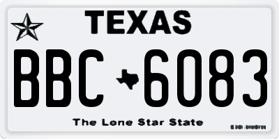TX license plate BBC6083