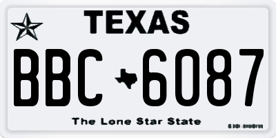 TX license plate BBC6087