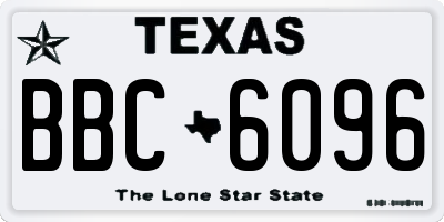 TX license plate BBC6096