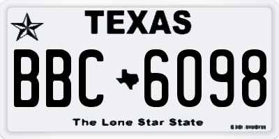 TX license plate BBC6098