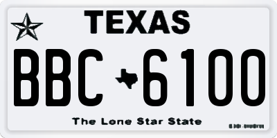 TX license plate BBC6100