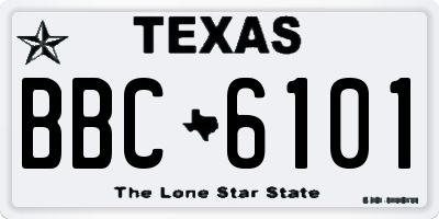 TX license plate BBC6101