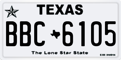 TX license plate BBC6105