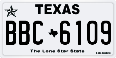 TX license plate BBC6109
