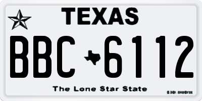 TX license plate BBC6112