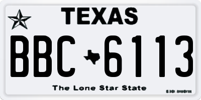 TX license plate BBC6113