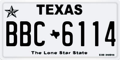 TX license plate BBC6114