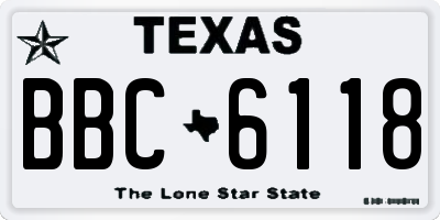 TX license plate BBC6118