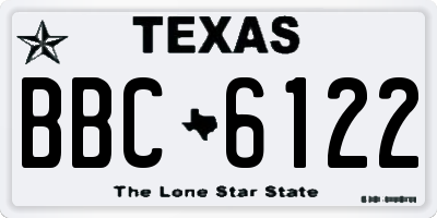 TX license plate BBC6122