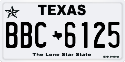 TX license plate BBC6125