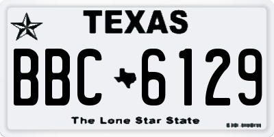TX license plate BBC6129