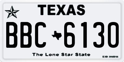 TX license plate BBC6130