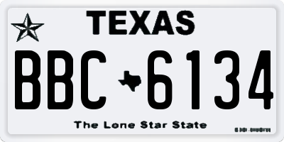TX license plate BBC6134