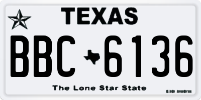 TX license plate BBC6136