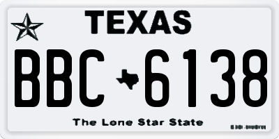 TX license plate BBC6138