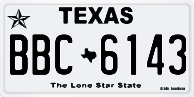 TX license plate BBC6143