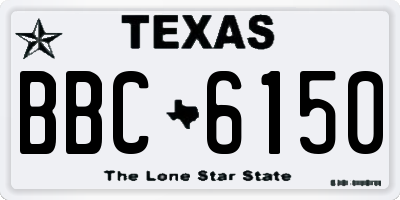 TX license plate BBC6150