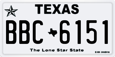 TX license plate BBC6151