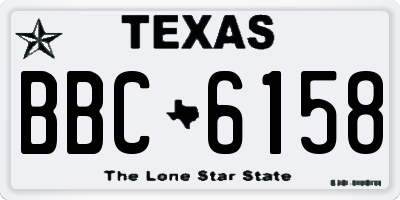 TX license plate BBC6158