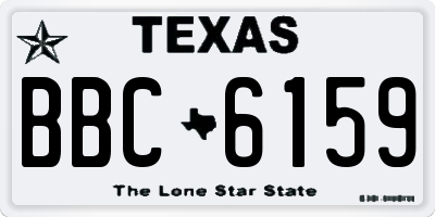 TX license plate BBC6159