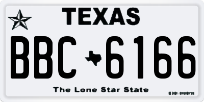 TX license plate BBC6166
