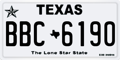 TX license plate BBC6190