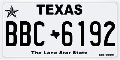 TX license plate BBC6192