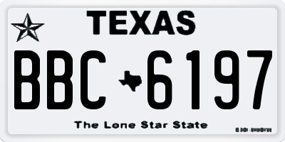 TX license plate BBC6197