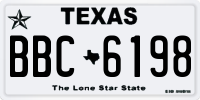 TX license plate BBC6198