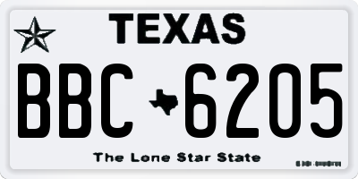 TX license plate BBC6205