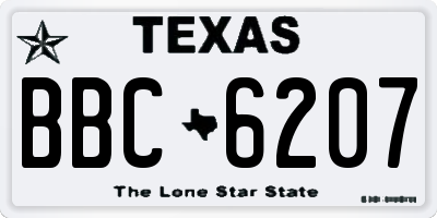 TX license plate BBC6207