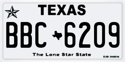 TX license plate BBC6209