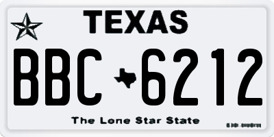 TX license plate BBC6212