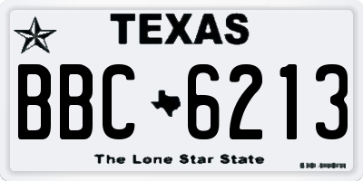 TX license plate BBC6213