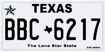 TX license plate BBC6217