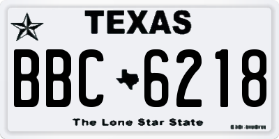 TX license plate BBC6218